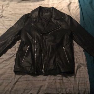 Black leather jacket size small